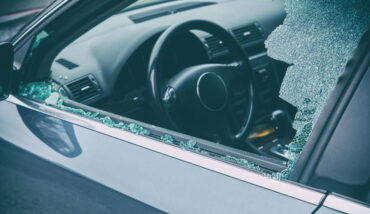Broken left side window of a car - 5 Star Auto Glass